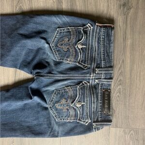 Dark Blue Jeans with Embroidered Pockets